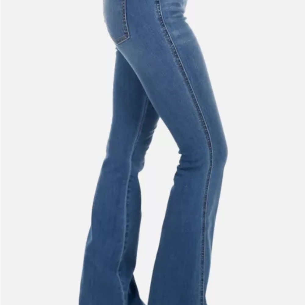 Spanx Vintage Indigo Large 4 Way Stretch High Rise Flare Pull On Jeans … - Picture 2 of 8